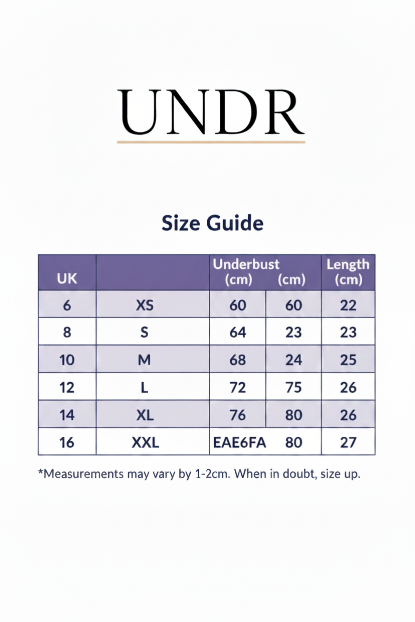 UNDR Size Guide