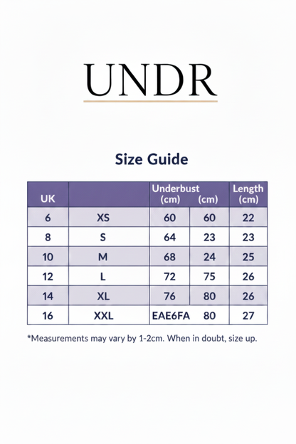 UNDR Size Guide